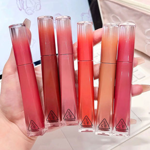 韩国3ce微光水感唇釉奶咖杏色唇露丁达尔粉玫瑰亚热带水润小蜜勺