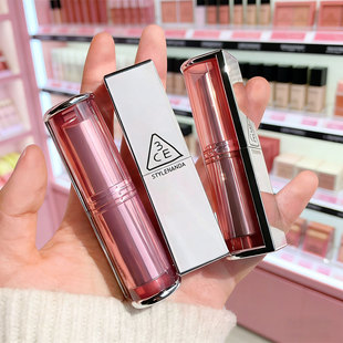 韩国新款3ce柔雾管口红银管哑光丝绒雾面3CE海盐肉桂色半熟西瓜色