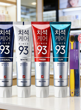 韩国麦迪安93牙膏去牙渍清新亮白