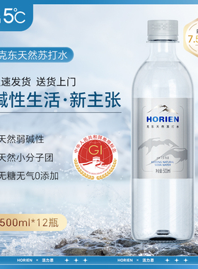 HORIEN/活力恩克东无糖无气PH8.5-9.0弱碱性天然苏打水500ML*12瓶