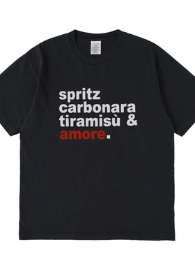 spritz carbonara短袖t恤夏季设计感小众情侣男女宽松圆领上衣
