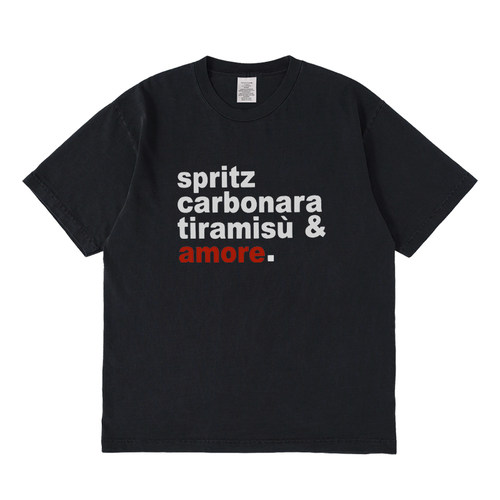 spritz carbonara短袖t恤夏季设计感小众情侣男女宽松圆领上衣
