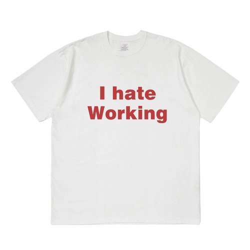 I hate Working短袖t恤夏季设计感小众情侣男女宽松圆领上衣