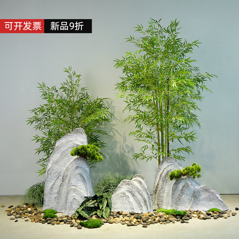 仿真雪浪石造景假山假石头酒店会所玄关橱窗庭院枯山水造景摆件