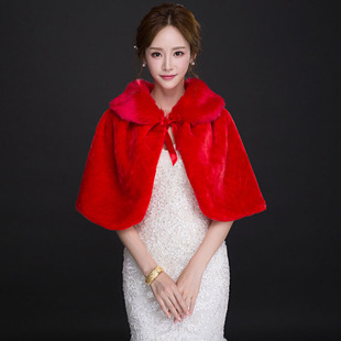 新娘披肩斗蓬晚装礼服婚纱外套披肩毛毛披肩晚会姐妹伴娘披肩CC