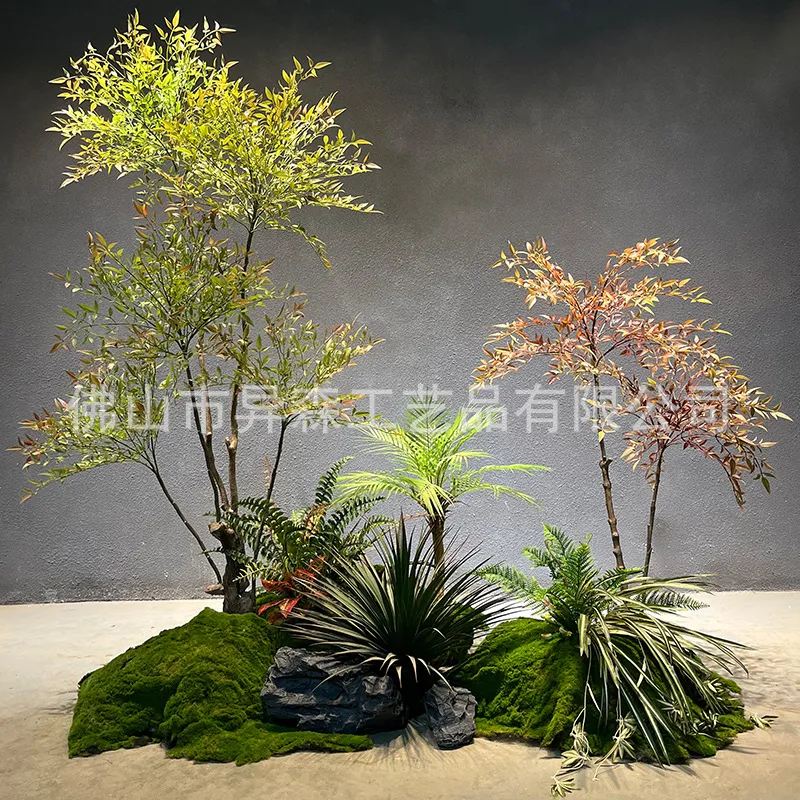 仿真绿植假植物南天竹盆栽室内客厅大型落地盆景装饰假树北欧摆件