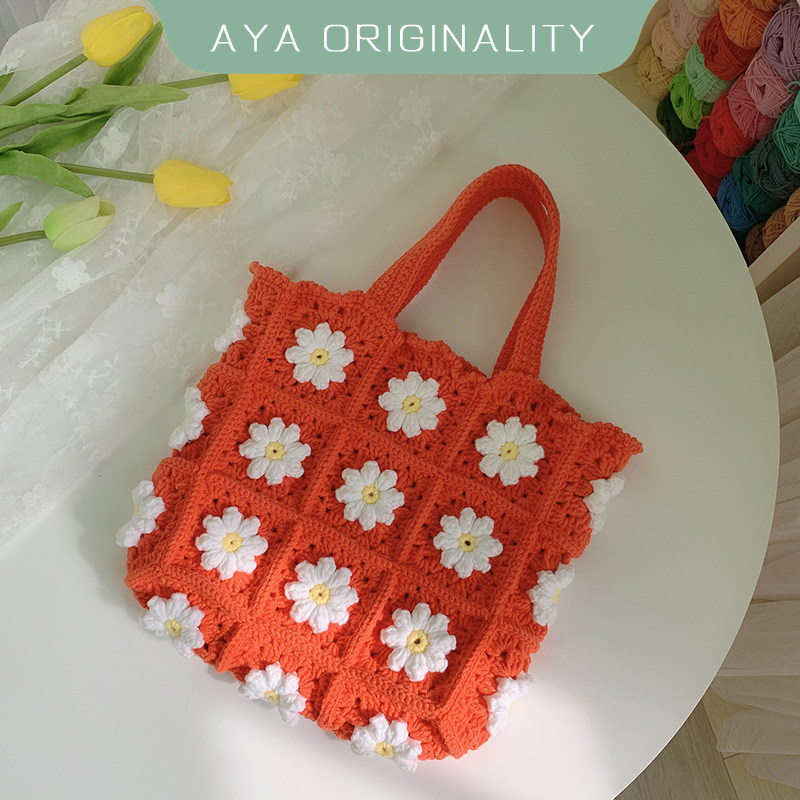 cc宋妍霏同款手工编织包包diy毛线钩针编织花朵片包包材料包手提,箱包皮具/热销女包/男包,通用款女包,淘宝优惠券,粉丝福利购,淘宝优惠卷