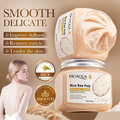 跨境大米原浆浴盐磨砂膏350g 香氛磨砂膏外贸护肤品批发