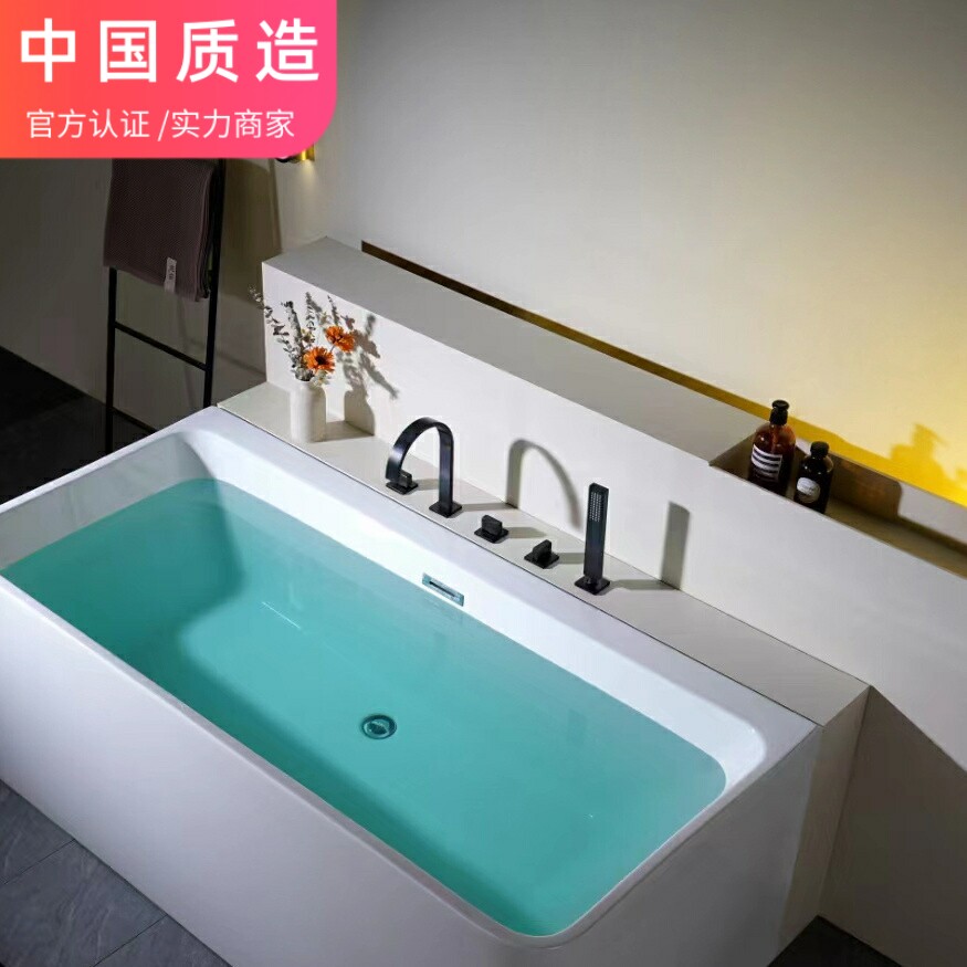 全铜浴缸龙头缸边式五件套坐式分体四孔加长嵌入式浴盆花洒三件套
