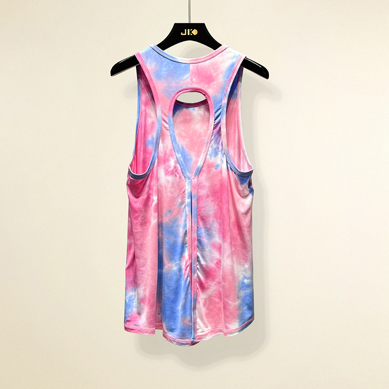 彩色瑜伽服女上衣夏季中长款背心宽松罩衫运动跑步专业晨跑健身服