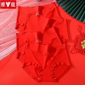 雅鹿本命年内裤 女士抗菌莫代尔柔软舒适鸿运大红色内衣三角短裤 头