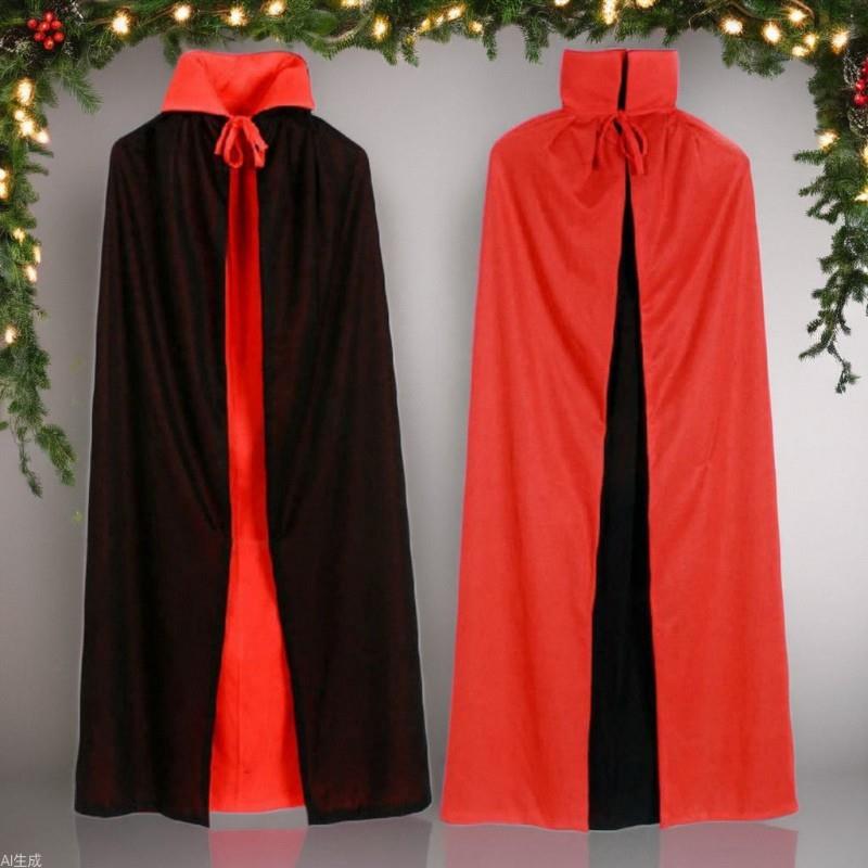 万圣节服装cosplay死神吸血鬼黑红披风成人派对圣诞儿童披风斗篷