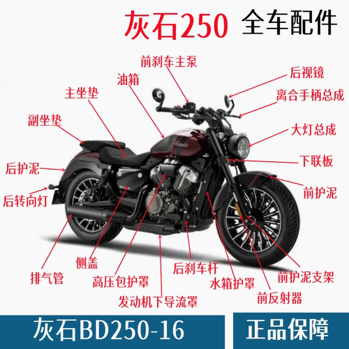 奔达灰石250-16摩托车前护泥手柄