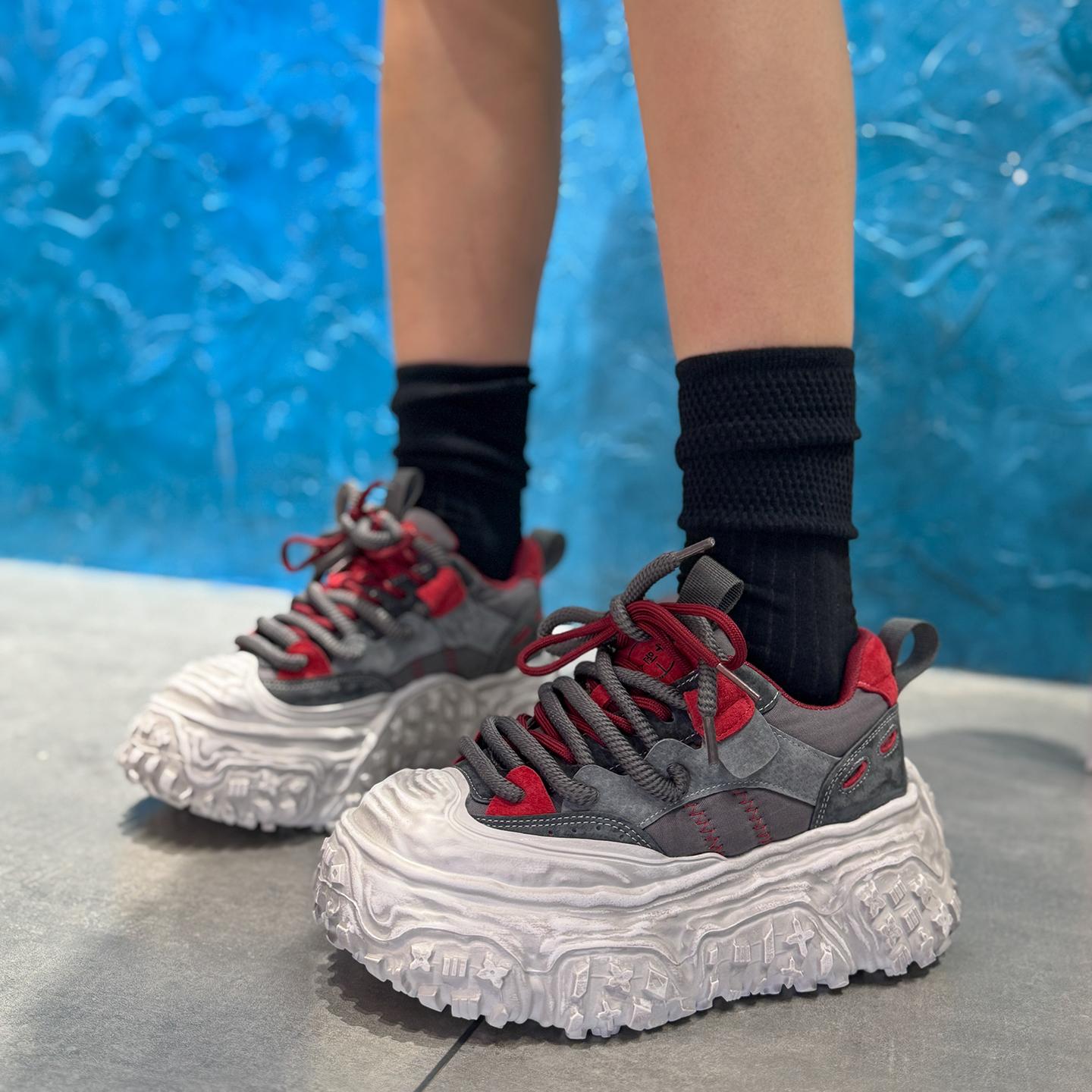 2025秋季新真皮厚底老爹鞋