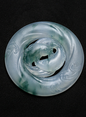 飘花双鱼圆牌—德艺琳工作室作品R3226R4