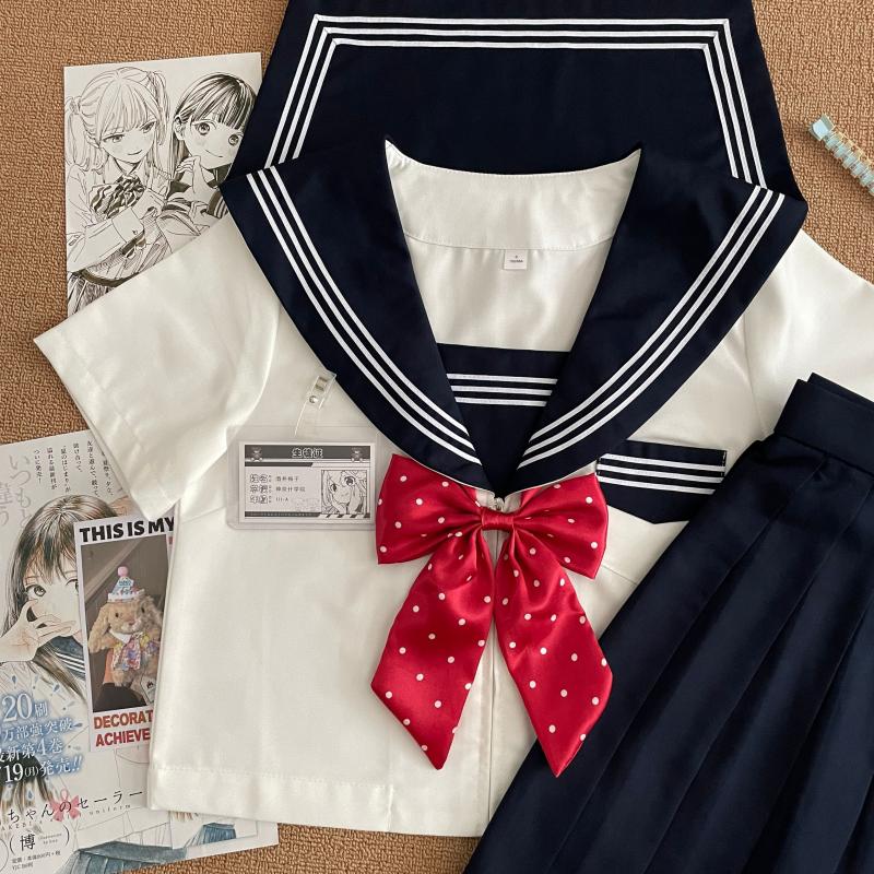 【格瑞斯】正统jk制服基础款绀领白三本学院风中间服水手服套装