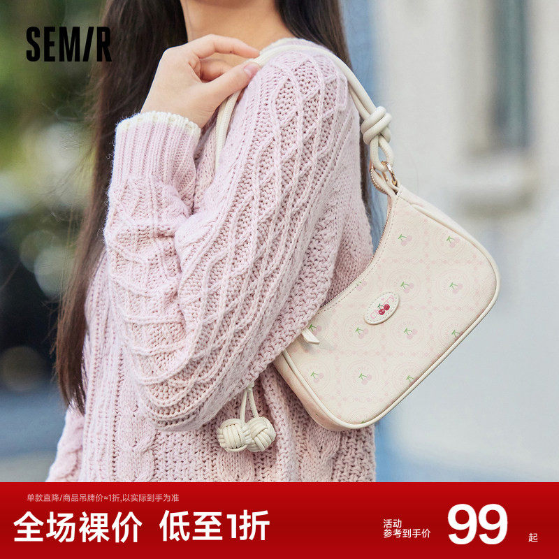 森马包包腋下包女2024新款甜美樱桃印花斜挎包小巧可爱质感手提包,箱包皮具/热销女包/男包,腋下包,淘宝优惠券,粉丝福利购,淘宝优惠卷