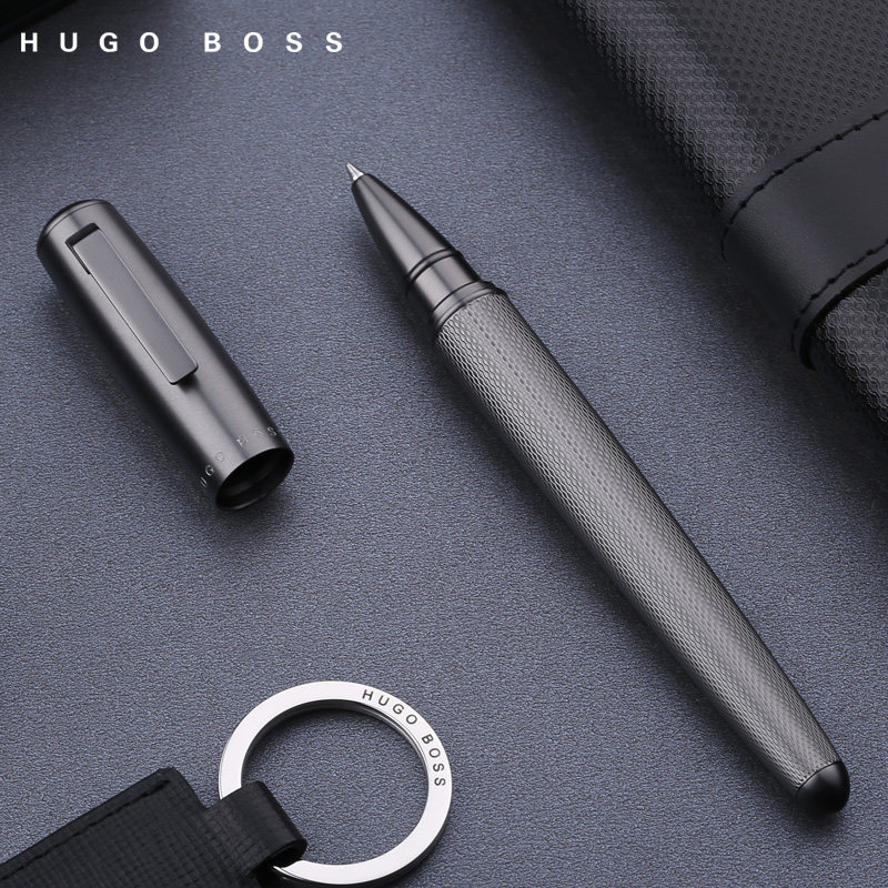 hugoboss德国进口签字笔纯粹系列黑色签字笔 男士商务签名笔刻字