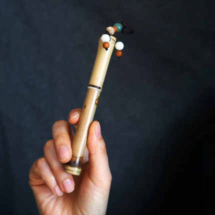 【七十二号笔家】复古手工迷你斑竹玻璃笔手账蘸水笔挂件彩墨钢笔