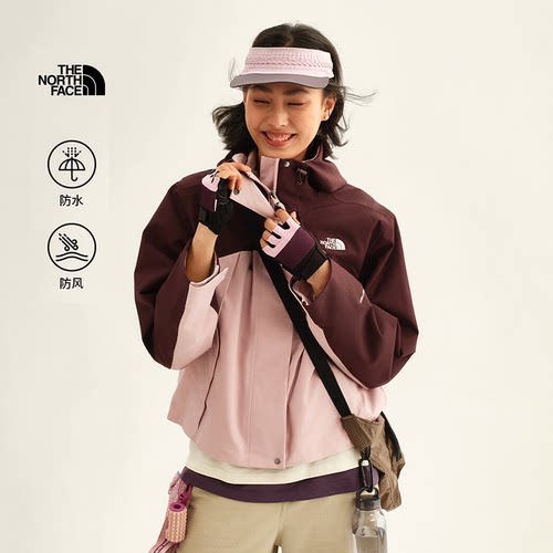 北面女防水防风冲锋衣A字短款