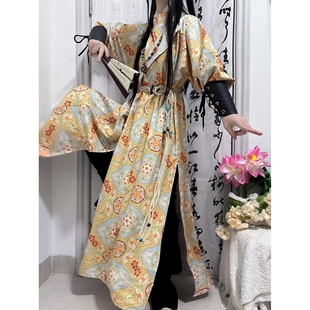 2026原创汉服唐制圆领袍新款双面穿印花男女同款少年感春夏秋古装