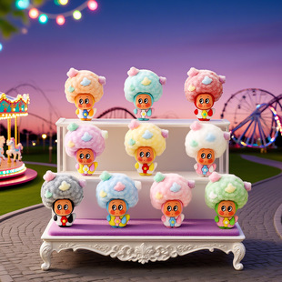 卡通爆炸头小人物萌粒植绒公仔潮玩盲盒七夕配件办公室桌面小摆件