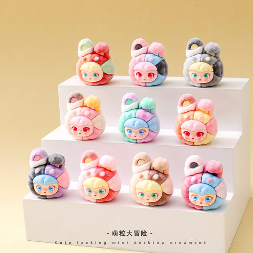 新款植绒可爱撞色兔兔头