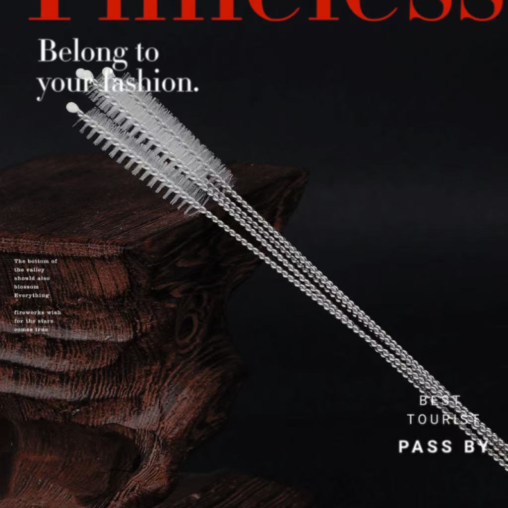 细小内孔毛刷过滤清洗刷尼龙软毛茶壶嘴管清洗长刷硬毛长柄圆形刷