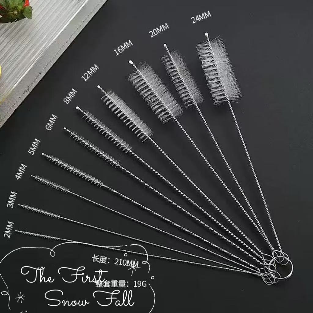 细小内孔毛刷过滤清洗刷尼龙软毛茶壶嘴管清洗长刷硬毛长柄圆形刷