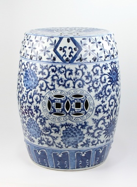 景德镇中式风手绘仿古凳子摆件