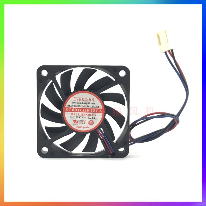 捷冷EVERCOOL EC6010HH12CA 6CM 6010 12V 0.22A 3线机箱散热风扇