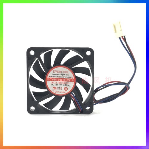 捷冷EVERCOOL EC6010HH12CA 6CM 6010 12V 0.22A 3线机箱散热风扇