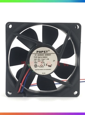 德国papst 8414NGH 8CM 8025 24V 2.8W 114mA 高端静音散热风扇