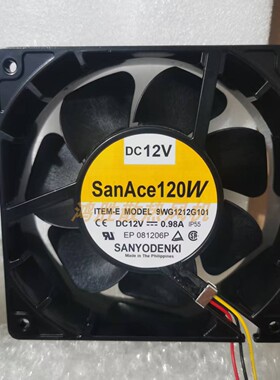 三洋 9WG1212G101 DC12V 0.98A 12厘米变频器散热风扇SanAce120w