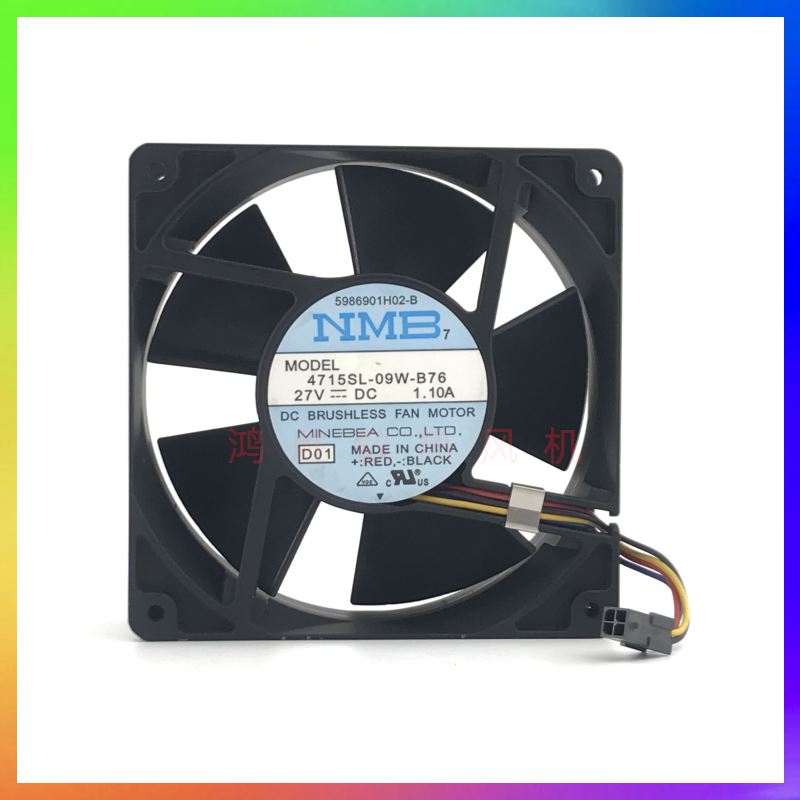 NMB 12038 4715SL-09W-B76 27V 1.10A 12厘米/CM 变频器散热风扇
