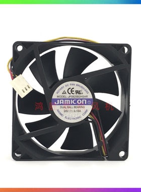 全新JAMICON JF0825B2HSAR 24V 0.15A 8025 8CM3线变频器散热风扇
