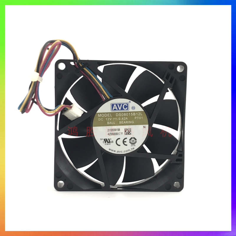 AVC DS08015B12L 8015 12V 0.42A 双滚珠cpu机箱电源PWM散热风扇