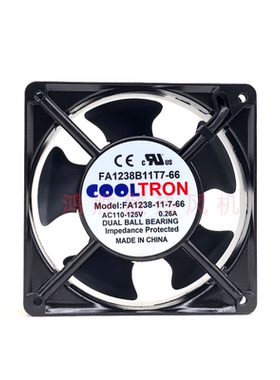 COOLTRON FA1238B11T7-66 110V-125V 0.26A FA1238-11-7-66风扇
