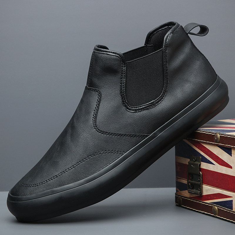 2026新款冬季男鞋子高帮皮靴切尔西靴男款短靴休闲马丁靴加绒棉鞋