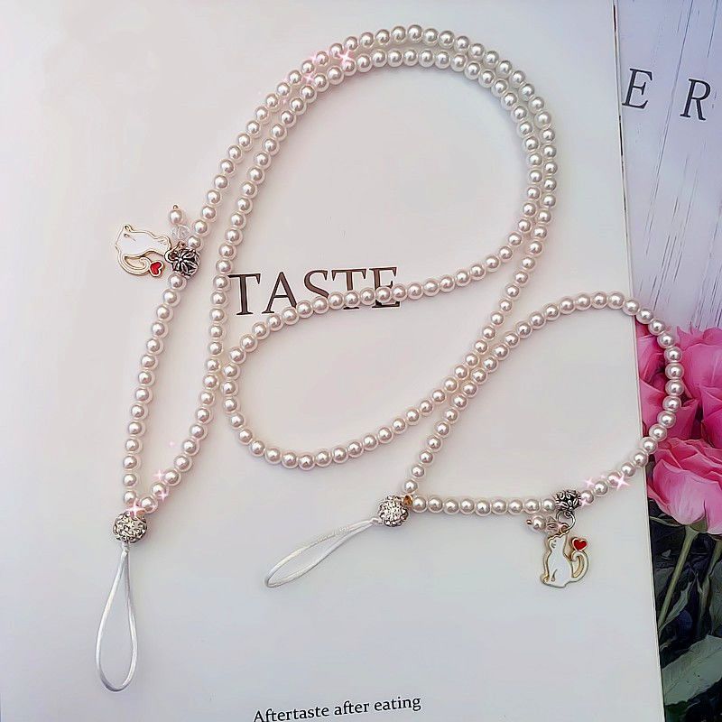 个性创意水晶珍珠手机水钻挂脖