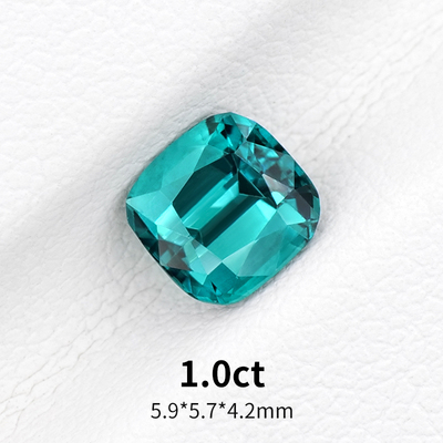 1.0ct阿富汗lagoon拉贡碧玺裸石湖水蓝天然蓝绿碧玺枕形戒面宝石