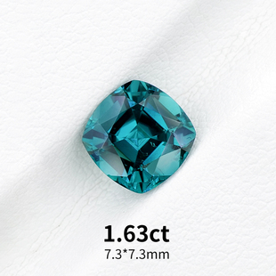 1.63ct方枕形Lagoon碧玺天然阿富汗蓝绿碧玺裸石精品珠宝定制镶嵌