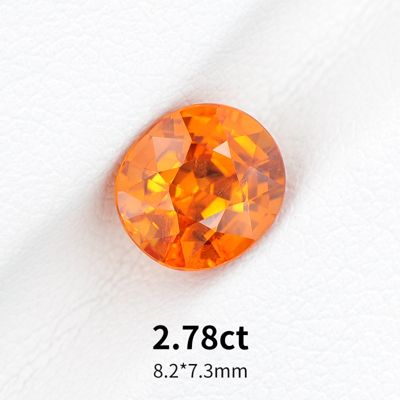 2.78ct天然芬达石裸石椭圆精切芬达石榴石戒面橙黄宝石珠宝定制