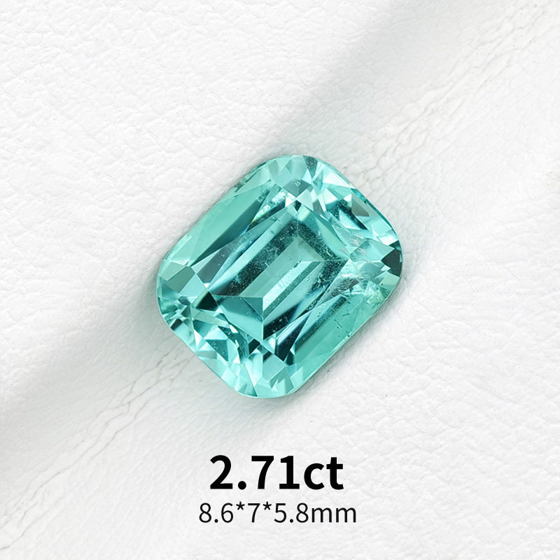 2.71ct薄荷绿碧玺阿富汗天然蓝绿碧玺裸石蒂芙尼蓝宝石戒面彩宝