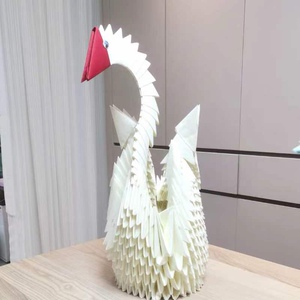 三角插手工纸缘天鹅手工