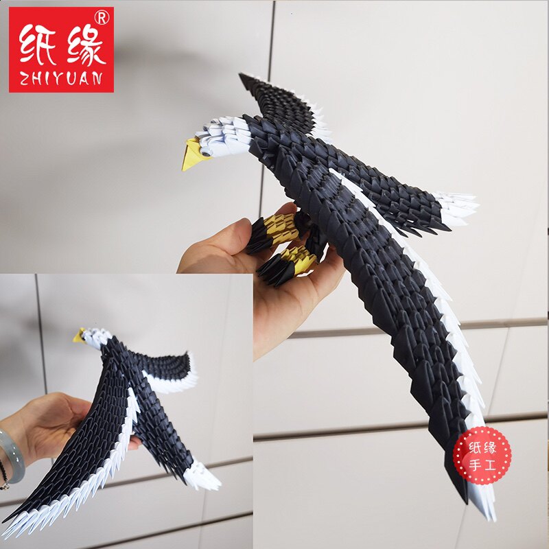 三角插老鹰折纸创意学生作品动物