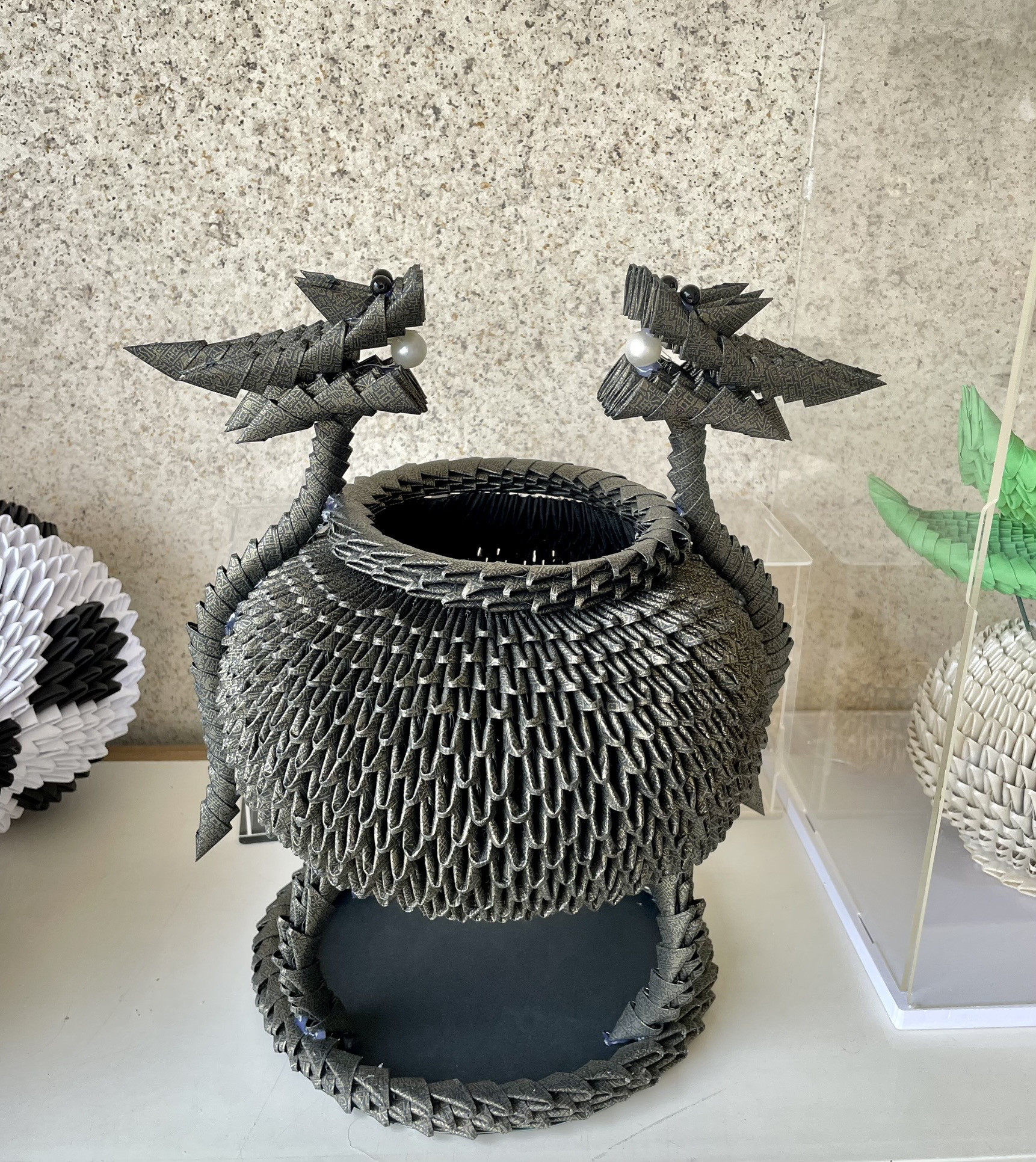 纸缘手工聚财宝鼎金色珠光三角插折纸材料半成品三角片百家姓宝鼎