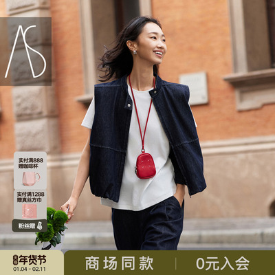 AS春季牛仔马甲女轻薄透气显瘦
