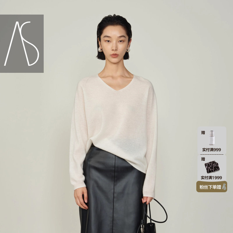 气质毛衣女25冬季新款V领宽松