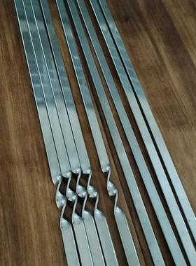 定制定做不锈钢扁签烧烤铁钎子烤肉签土耳其阿拉伯餐厅宽度1公分